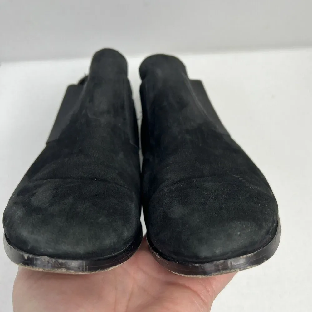 Eileen Fisher Size 10 Even Tumbled Nubuck Leather Bootie Boot Black Stacked Heel - Image 11