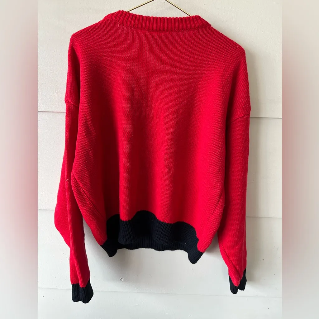 Vintage Disney Mickey Mouse Sweater Oversized Small Red - Image 2