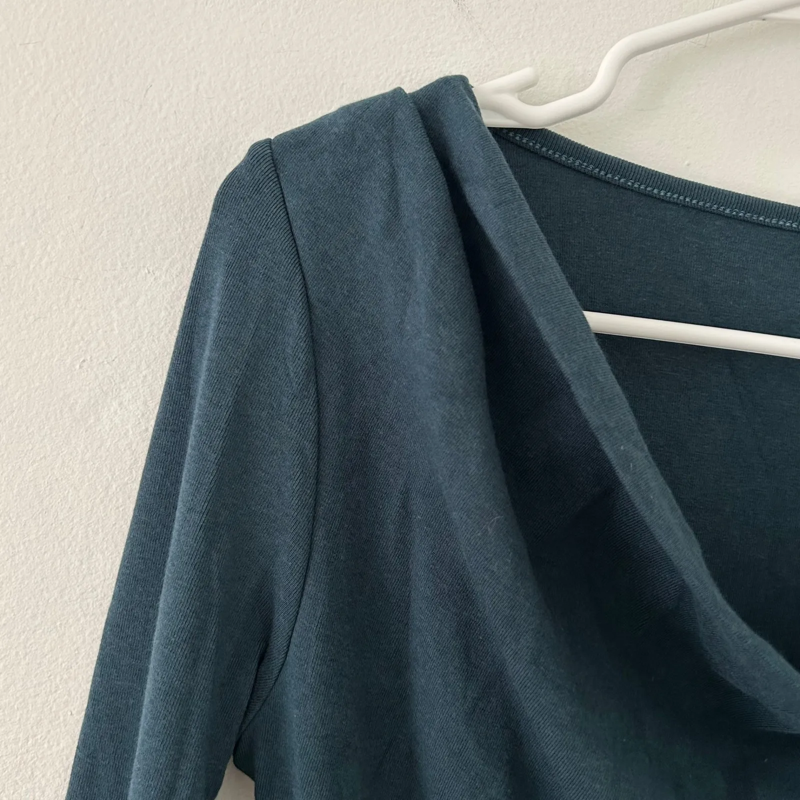 OGL Women's LiteWarm Effortless Cowl Neck Long SleeveTop Teal S Small NWOT Green - Image 4