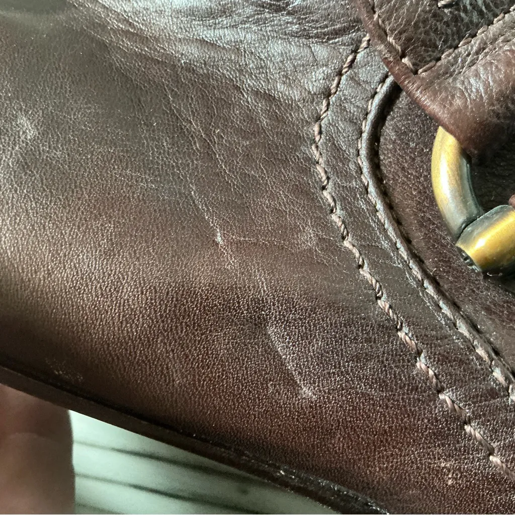 Frye Jillian toggle short biker boots rich brow leather size 10 - Image 6