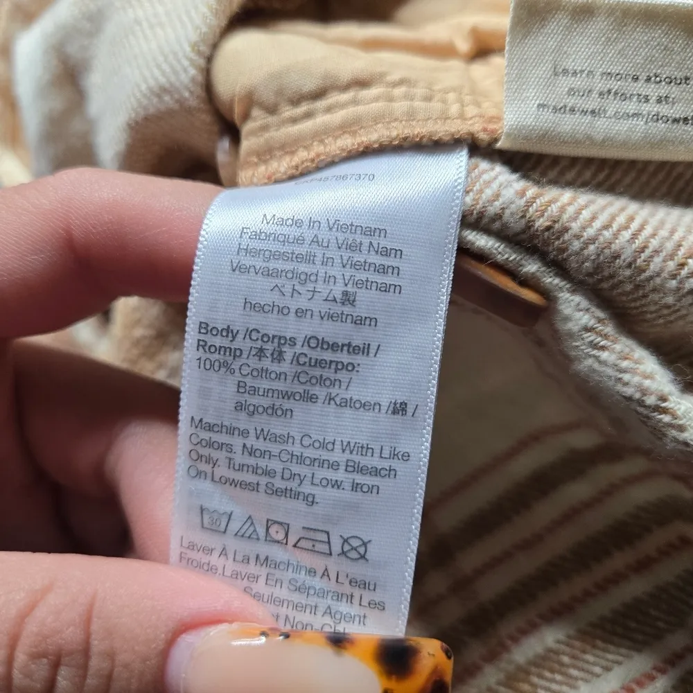 Madewell Slub Flannel Sunday Shirt In Plaid Earthen Sand Size: XS - Image 7