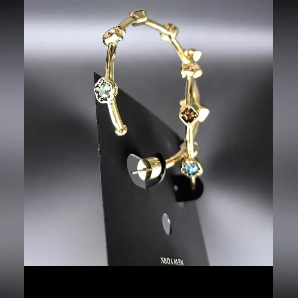 Coach Signature Stone Hoop Earrings - Image 4