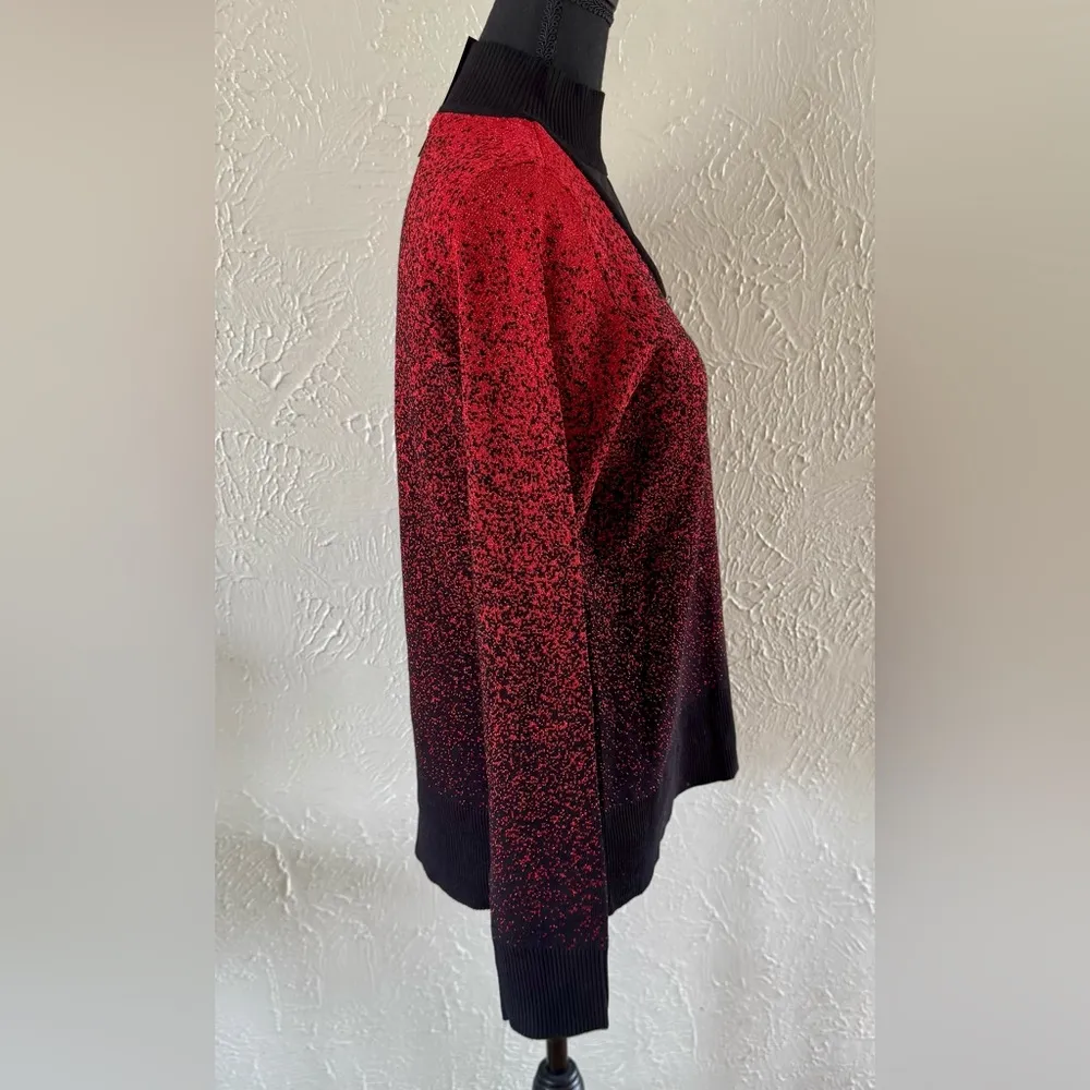 😍ADRIENNE VITTADIN Glitter Red Sweater😍 ~medium NWT - Image 3