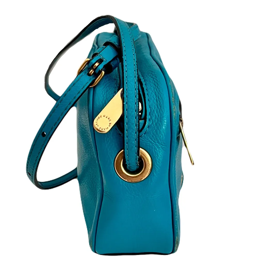 Marc by Marc Jacobs Turquoise Leather ‘Sally’ Crossbody Bag - Image 3