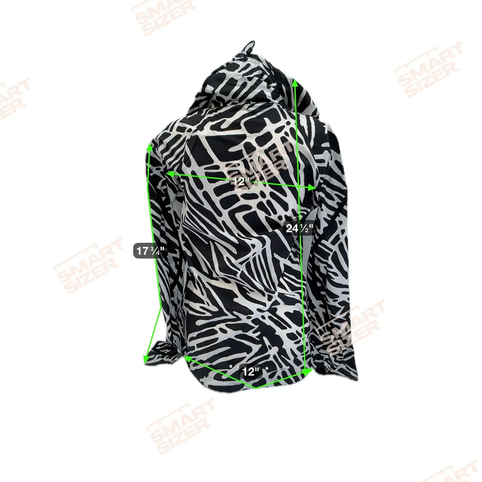Nike Women's Zebra Print Hooded Windbreaker Jacket Black White‎ Sz M Lightweight - Image 4