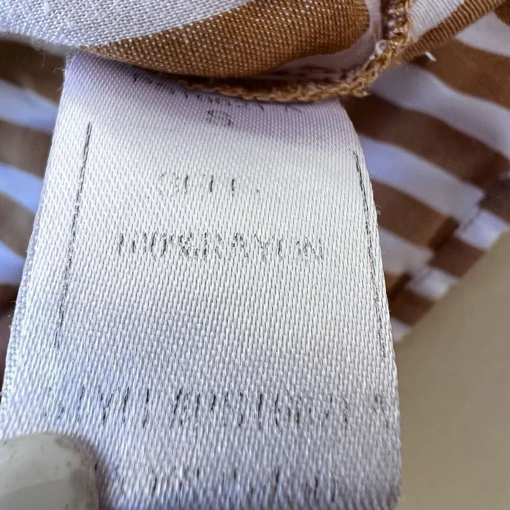 Polagram Womens  Shirt Top Blouse Button brown Woven  Short Sleeve Plaid sz S - Image 7