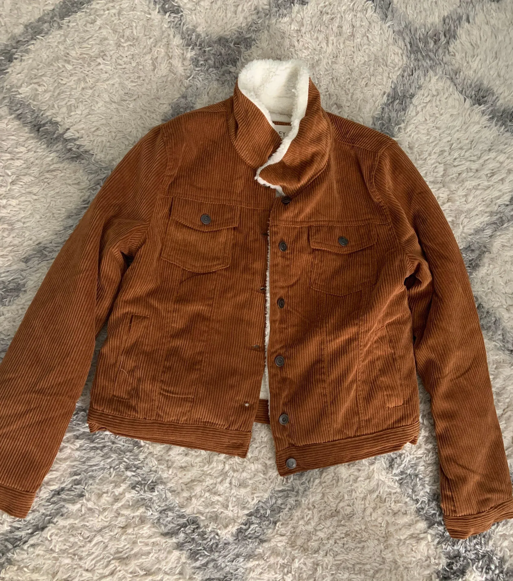 Ashley Fuzzy Corduroy Jacket Brown Size L - Image 3