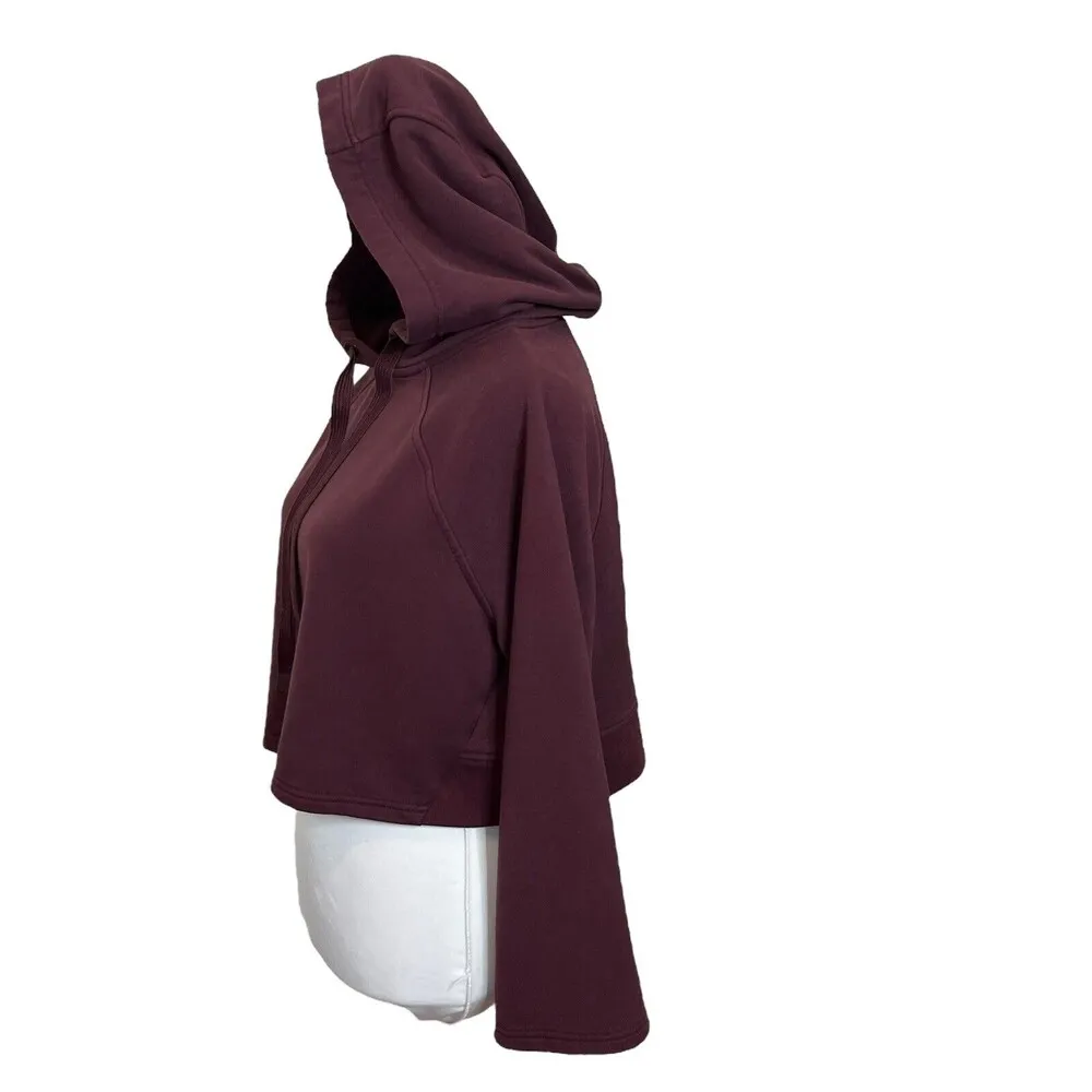Athleta Steady State Crop Sweatshirt Hoodie Cropped Antique Burgundy Women’s XXS - Image 4