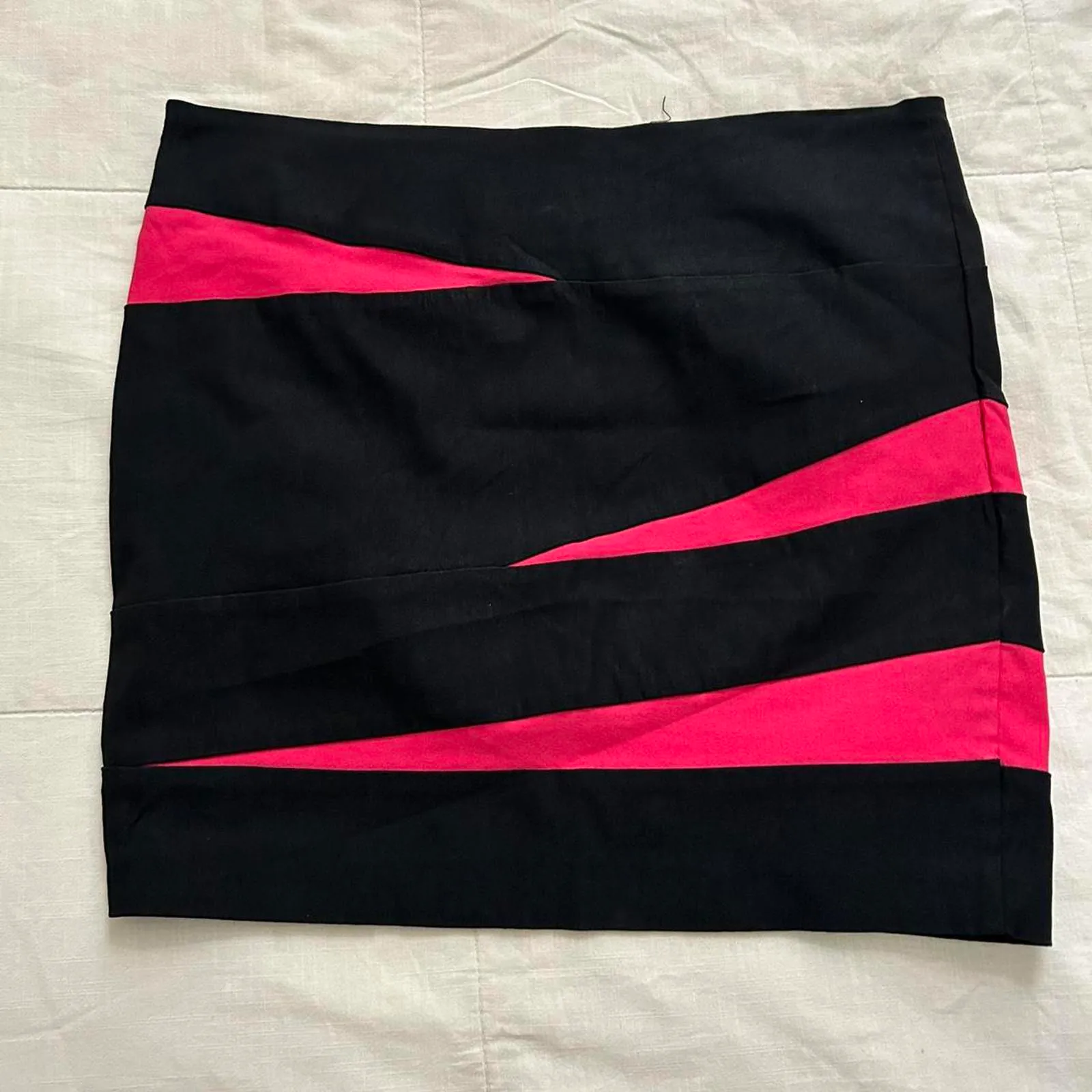 Y2K Pink and black bodycon mini skirt rave grunge punk Size large - Image 3