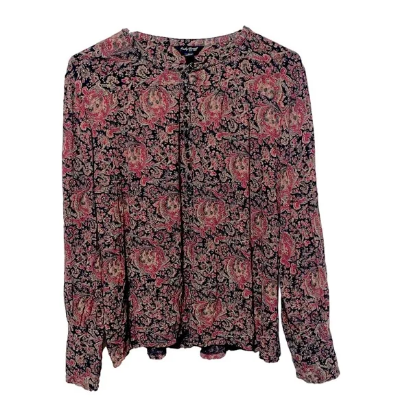 Lucky Top Women Large Paisley Peasant Retro Shabby Boho Hippie Dark Fairy Grunge - Image 2