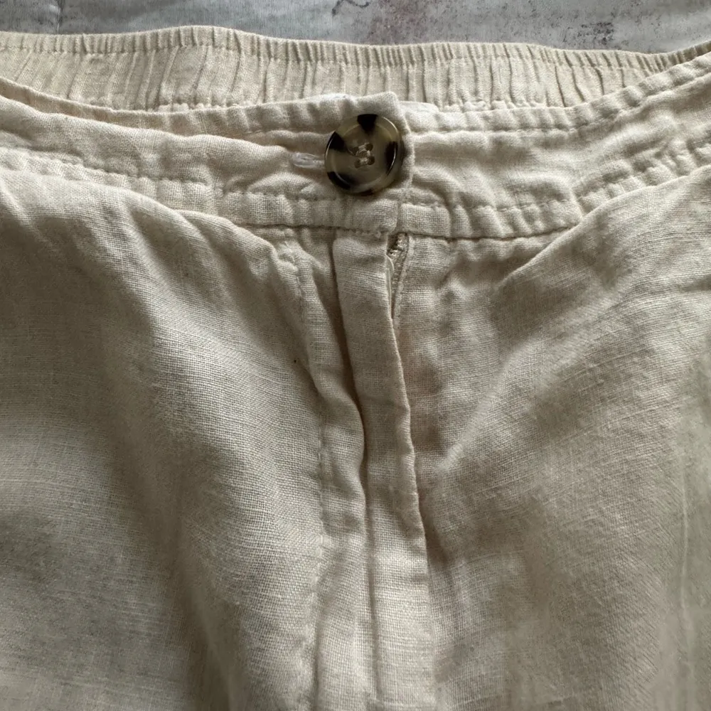 Filosofia Ella 100% linen beige high rise cropped pants, size XS Made in USA - Image 12