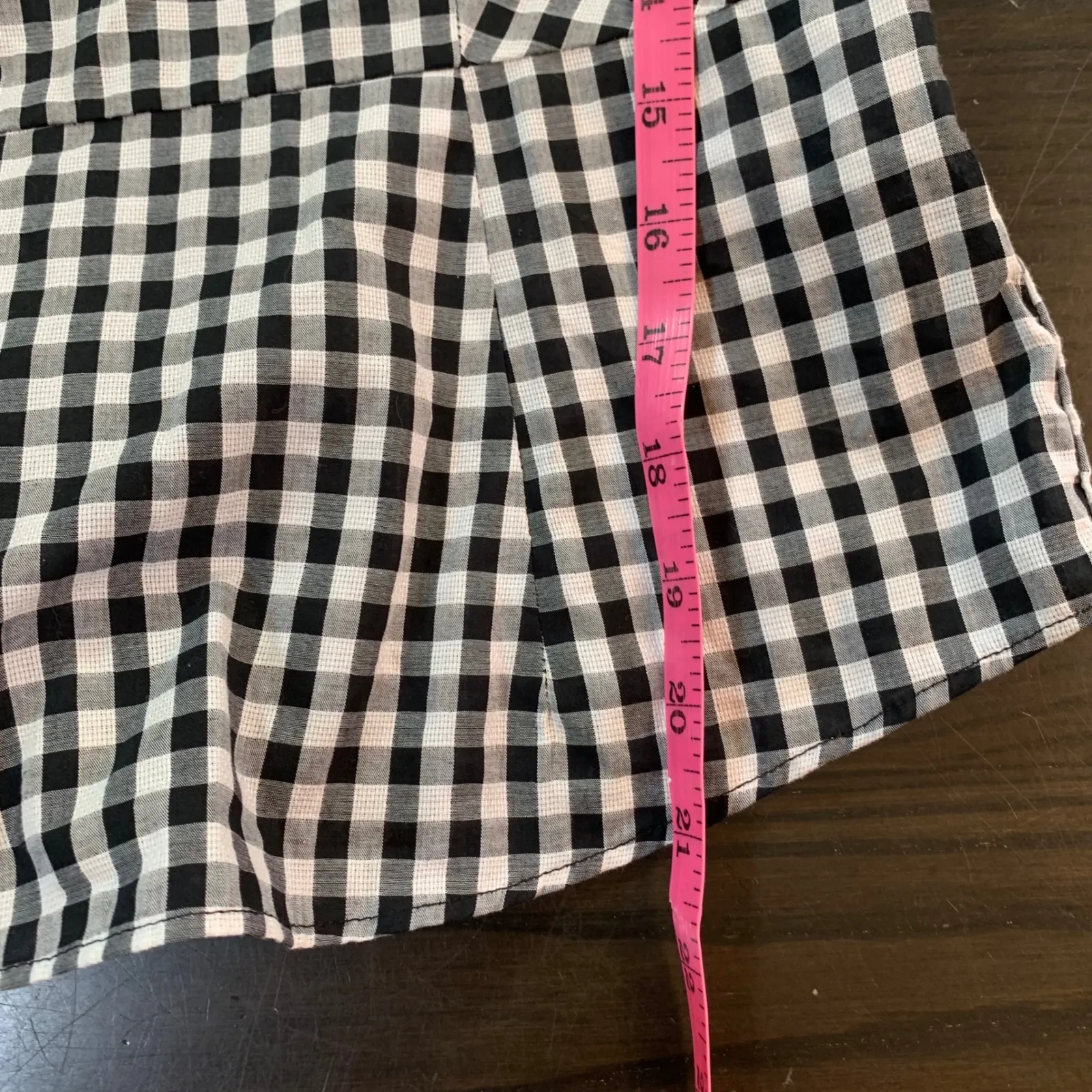 Nanette Lepore Women's Gingham Bell Sleeve Peplum Blouse‎ XS Black/White New - Image 11