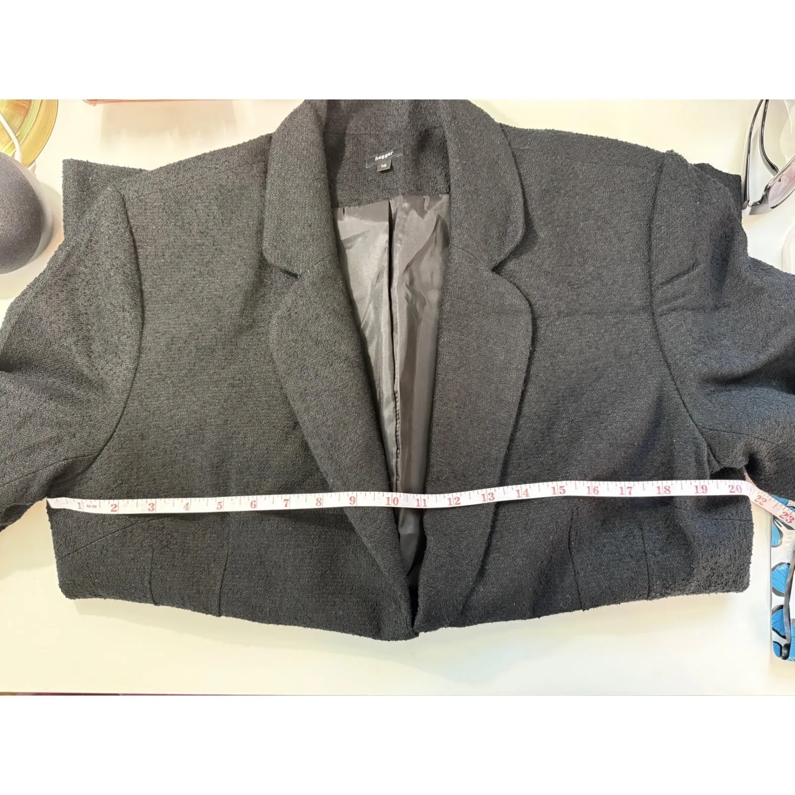 Hagger Black Textured Structured Blazer Size 14‎ | Classiccore | Dark Academia - Image 6