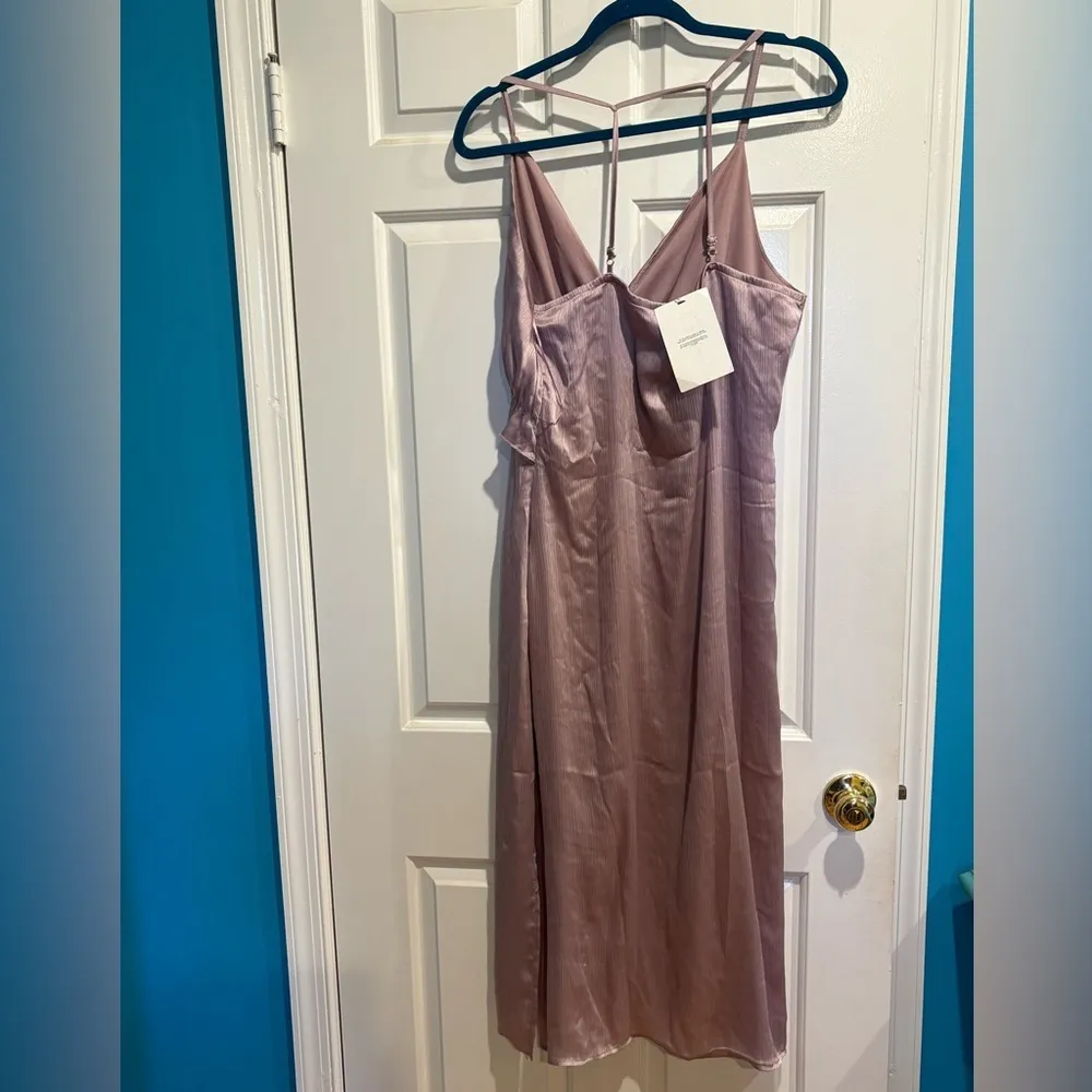nWT new Y.A.S. asos Nirvana strappy satin cocktail dress midi lilac L - Image 6
