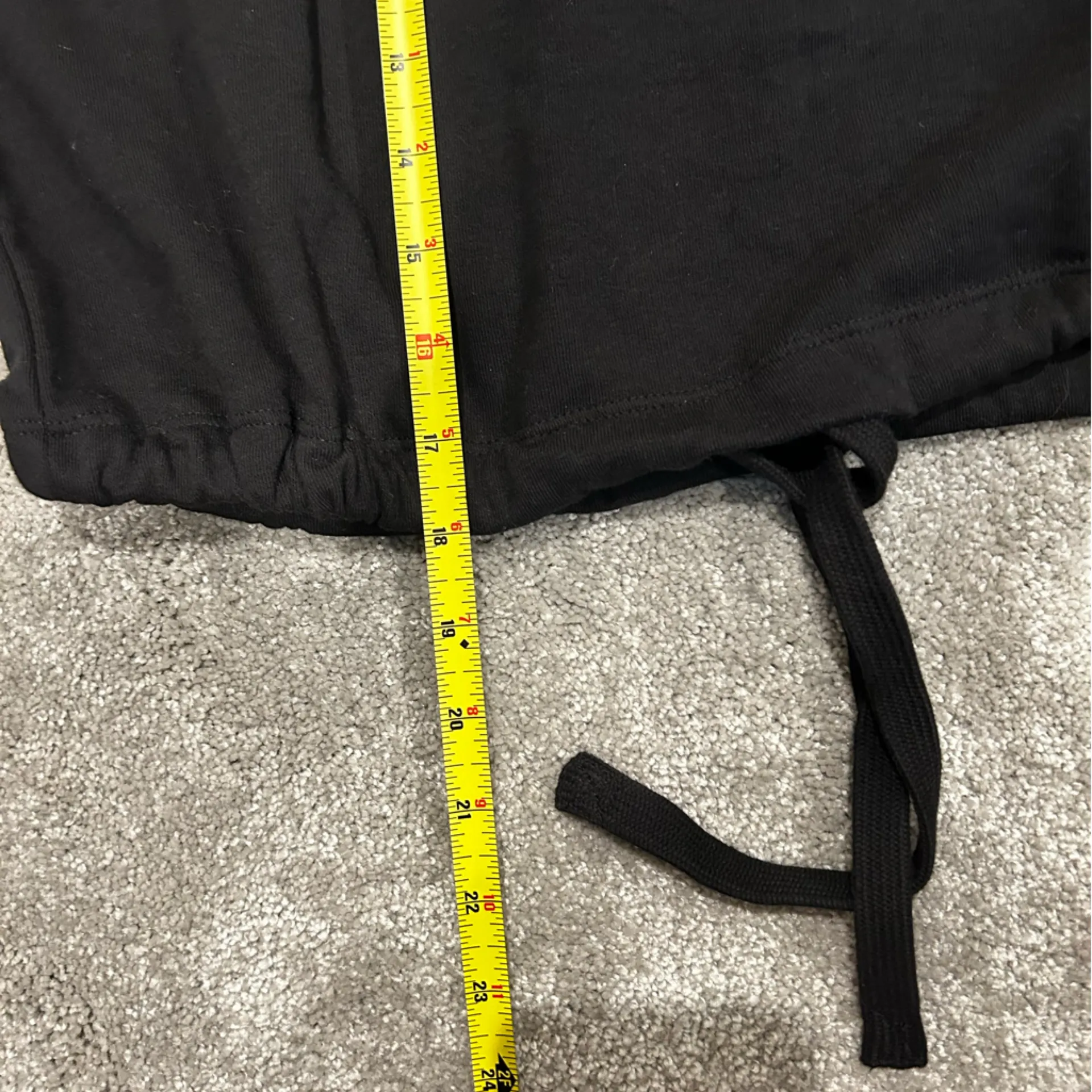 ONLY Black Soft Drawstring Cinched Waist Crop T-Shirt Top Tee Size S - Image 6