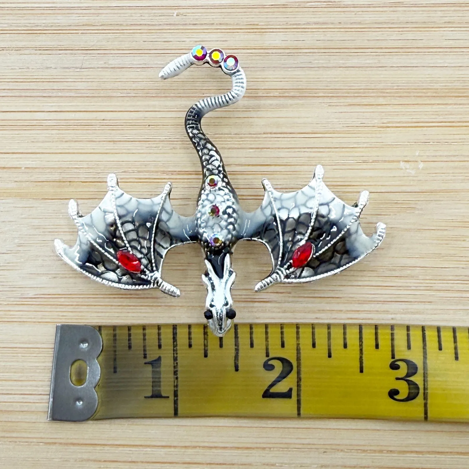 Black & White Dragon Pin, Dragon Brooch, Dragon Enamel Pins, Dragon Age Pin - Image 4