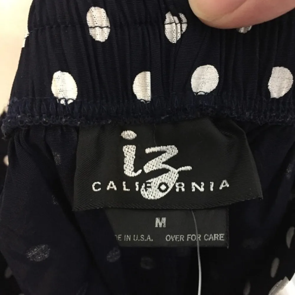 Dark Navy Blue White Polka Dot Culottes Shorts Iz - Image 7