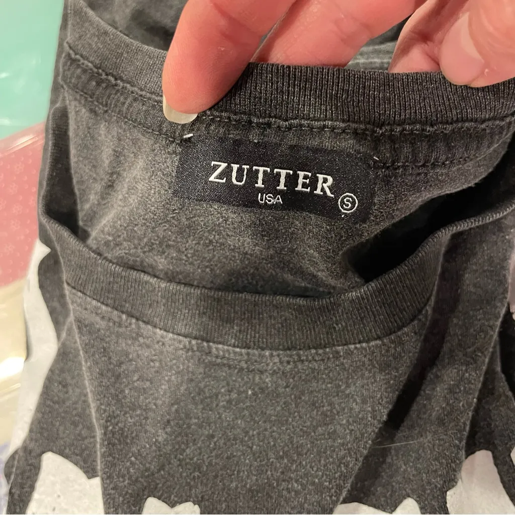 Cute washed black western block print Nashville crop top t - Image 4