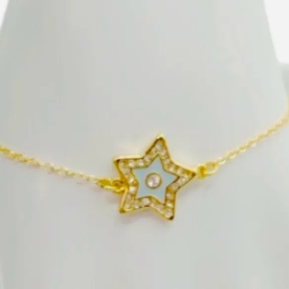 New Auth. Tory Burch KIRA STAR CHAIN BRACELET in Gold - Image 4