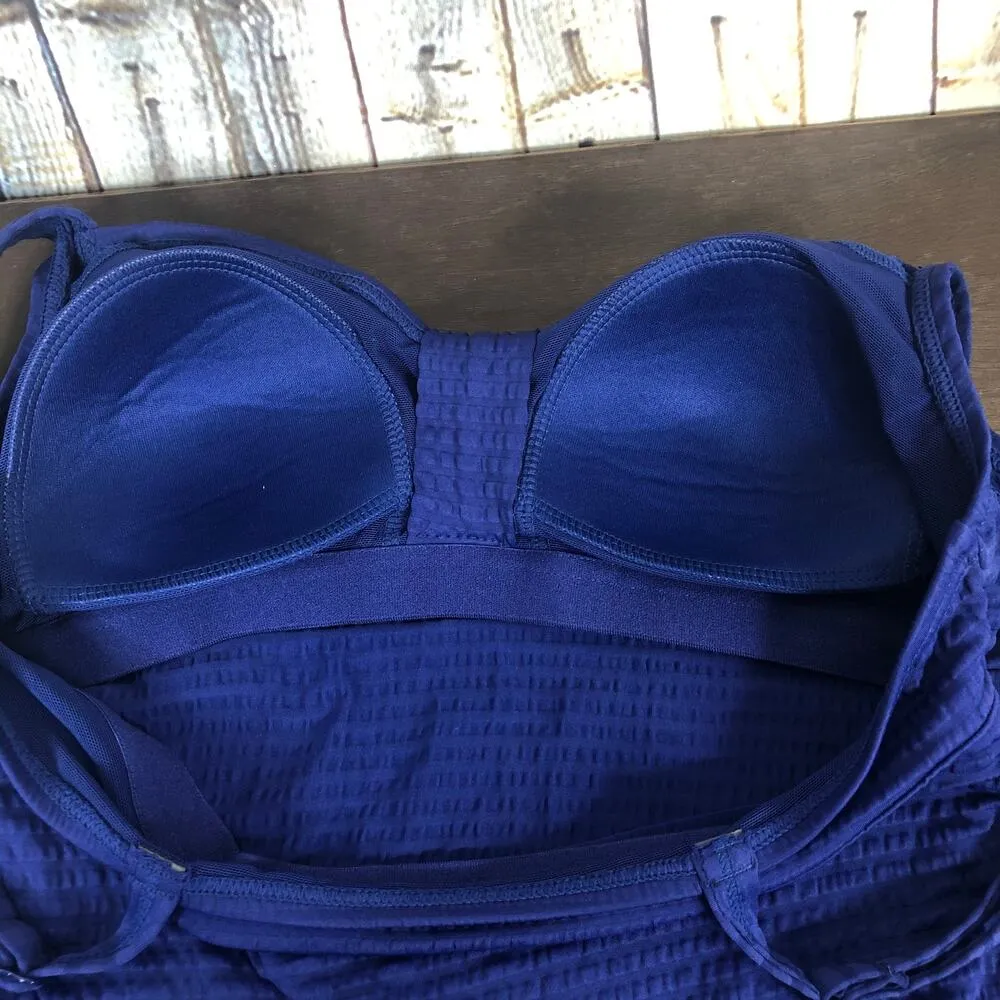 NEW Croft & Barrow Tankini Womens 6 Blue Camisole Swim Top - Image 6