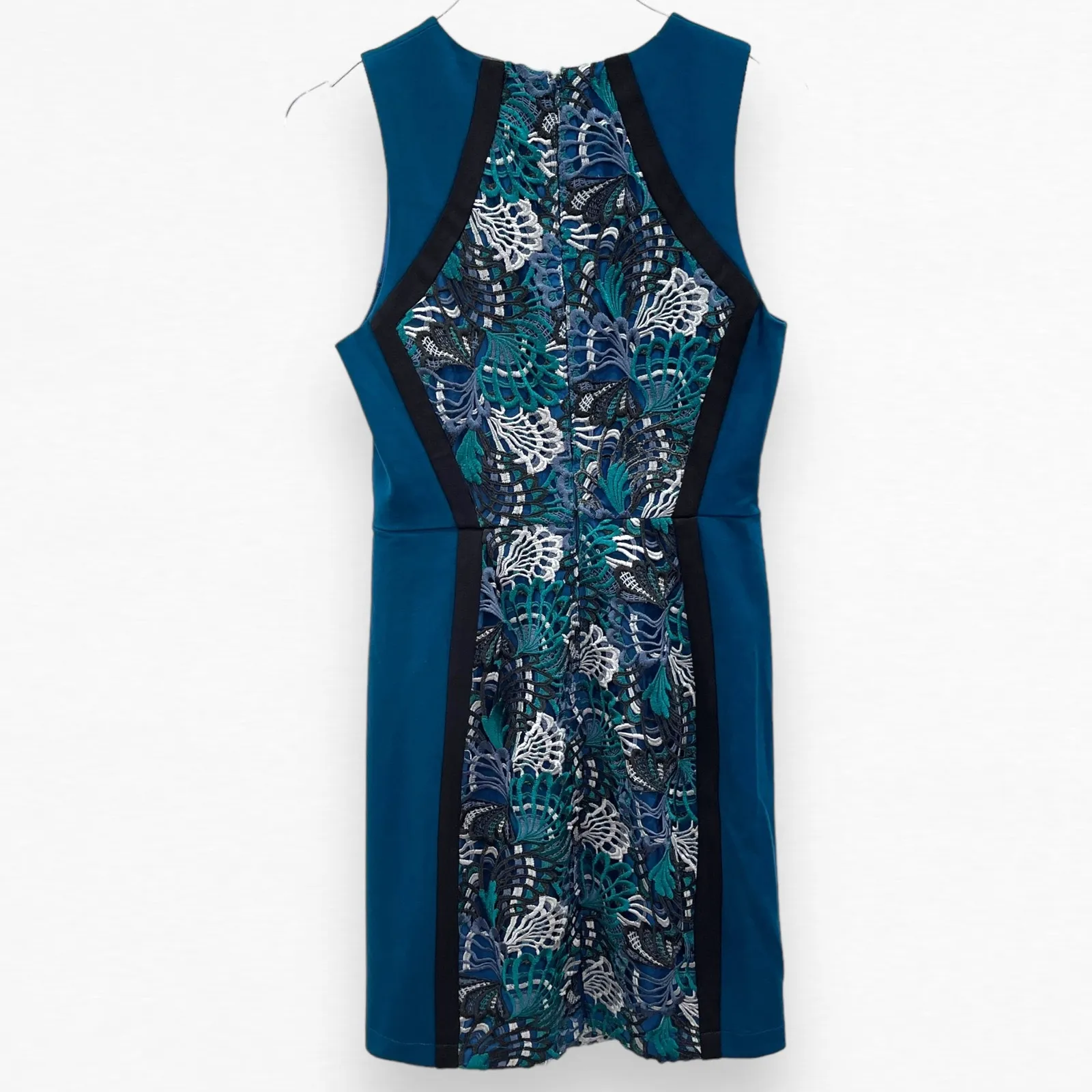 Adelyn Rae Dress Small Pencil Sheath Bodycon Crochet Geometric Lace Overlay NWT - Image 3