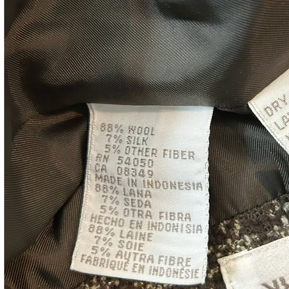 Jones New York Blazer Womens 12 Green Wool Silk Blend Plaid Jacket Career Work‎ - Image 8