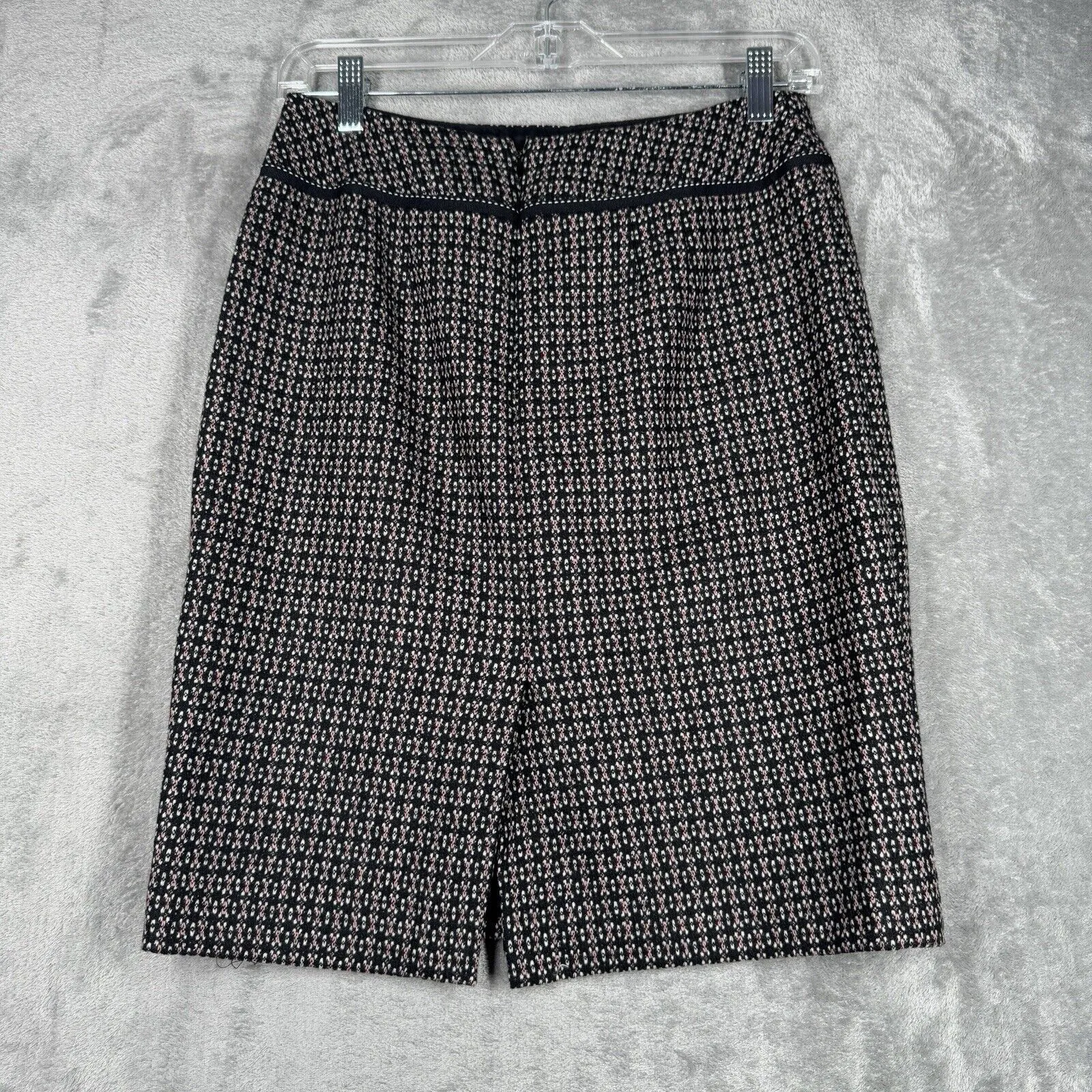 Ann Taylor Skirt Womens 0 Black Pink Tweed‎ Pencil Skirt Straight Preppy Office - Image 3