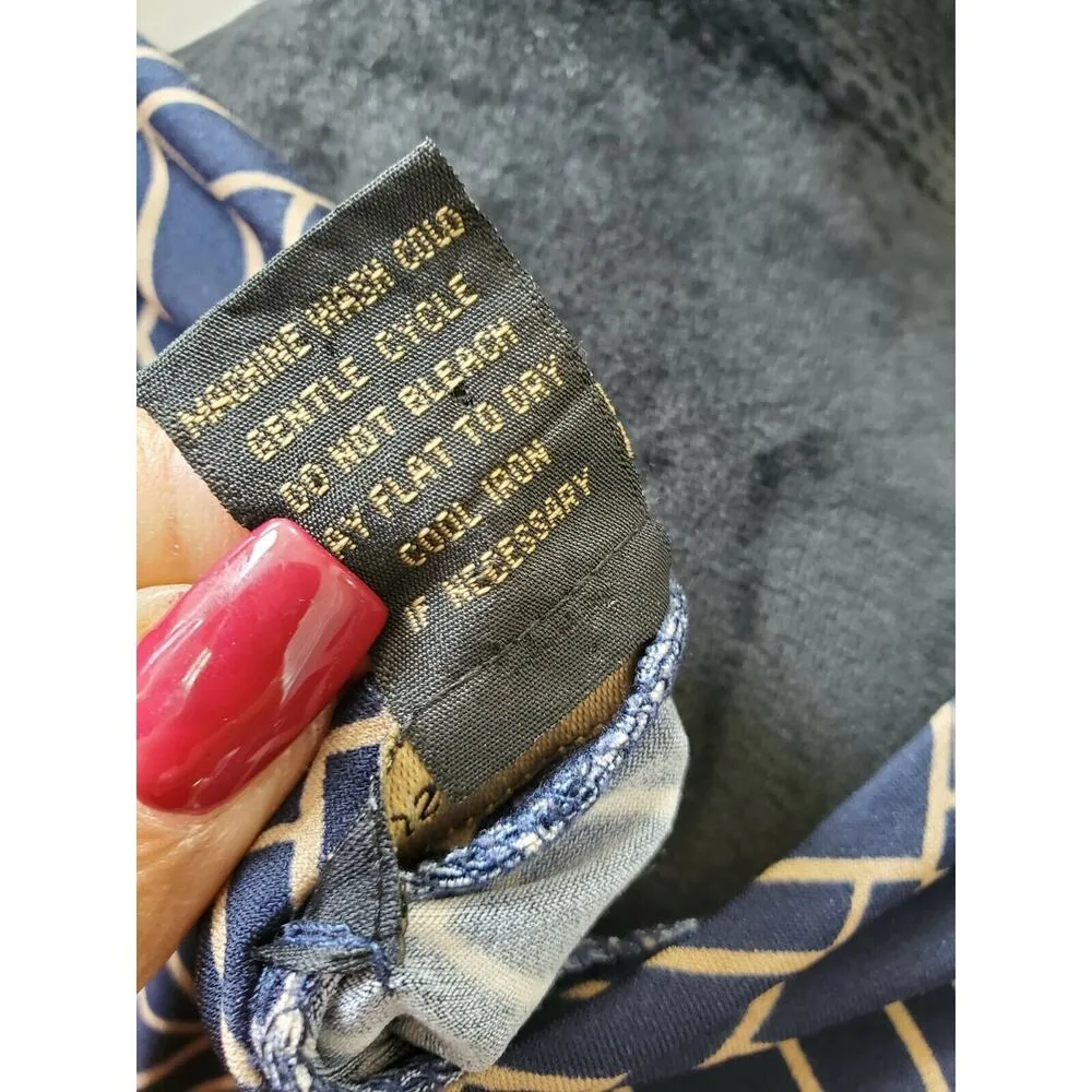 Susan Lawrence Women's Blue Polyester V-Neck Sleeveless Long Maxi Dress Size L - Image 9