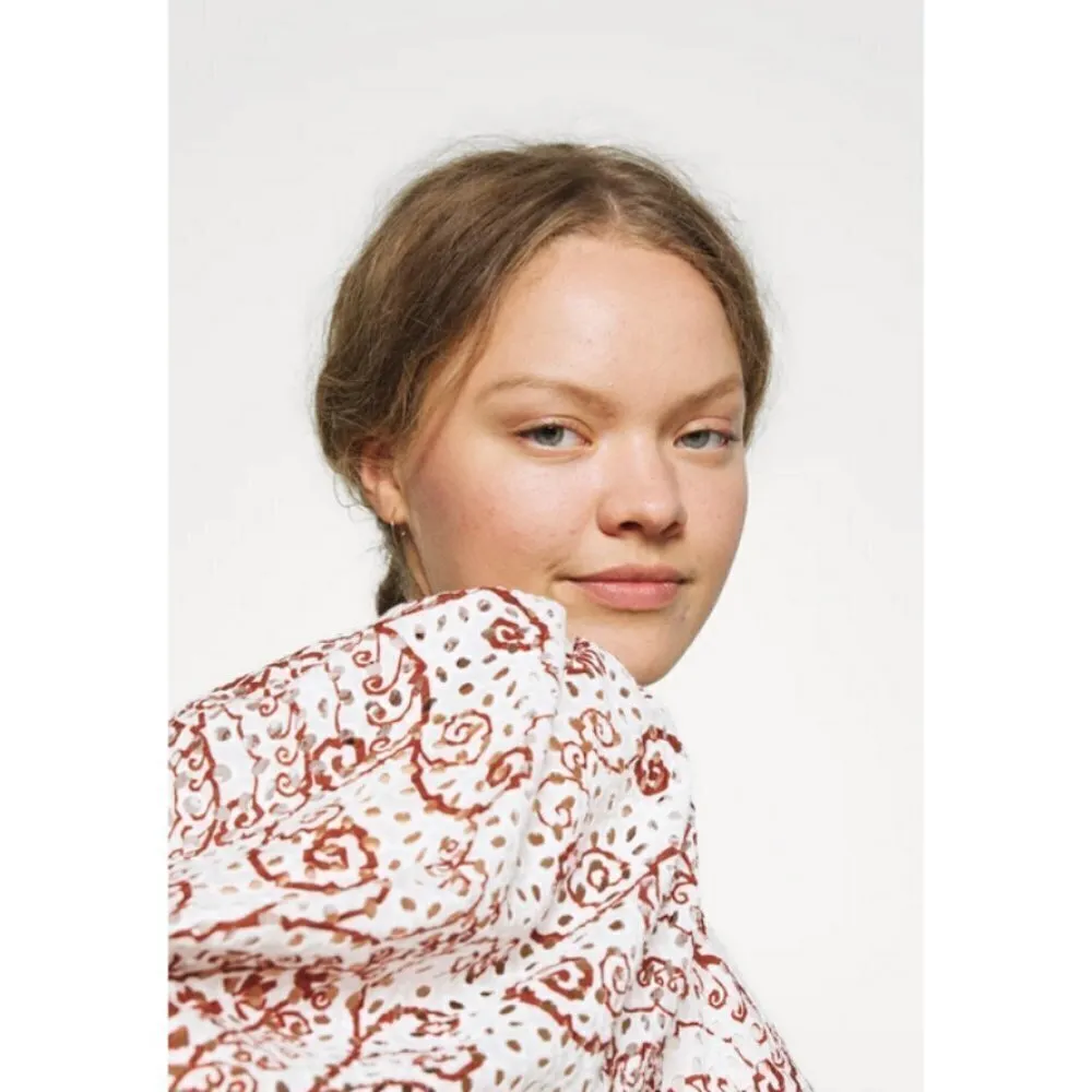 TED BAKER Elizaaa Broderie Mini Dress With Puff Sleeves White Print 8-10 US NWT - Image 9