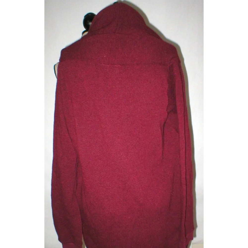 NWT Cardigan Jacket M Wrap New Womens Prim I Am Bordeaux Dark Red Wool Button Op Size M - Image 9