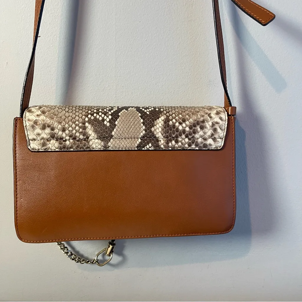 Chloé Faye shoulder bag in brown suede, leather, and python skin - Image 2