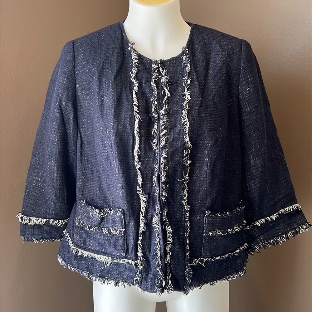 LANE BRYANT Cropped Blazer Jacket Size 18 - Image 3