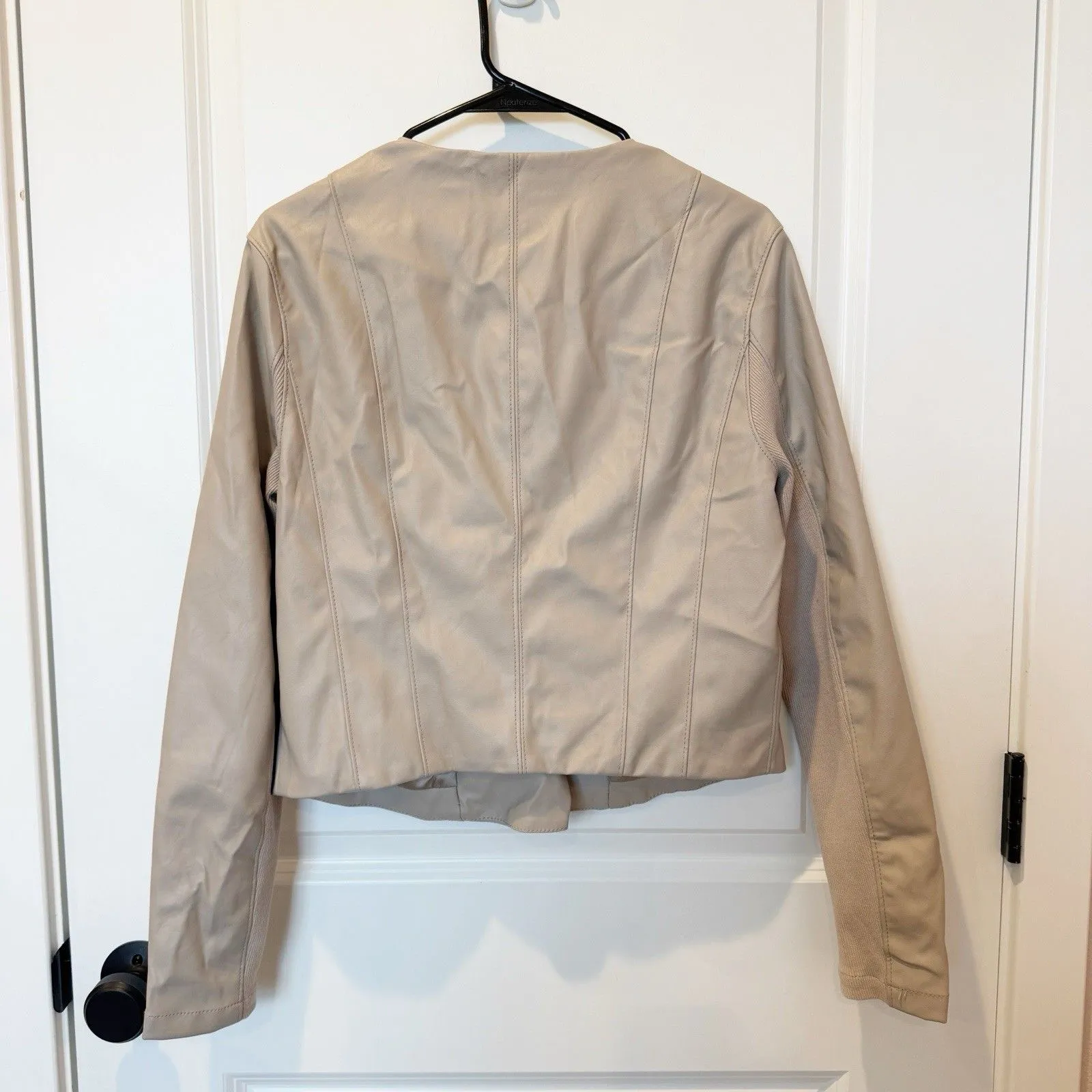 Blank NYC Womens Faux Leather Moto Jacket Size Medium Modern Minimalist Edgy - Image 4