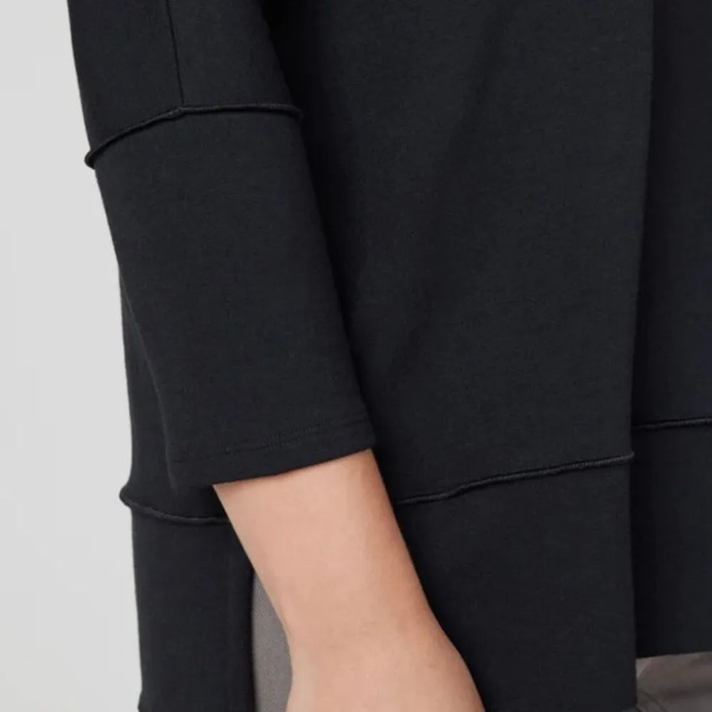 SPANX | Dolman 3/4 Sleeve Sweatshirt Black Dolman Raw Seams Oversized | Small - Image 4