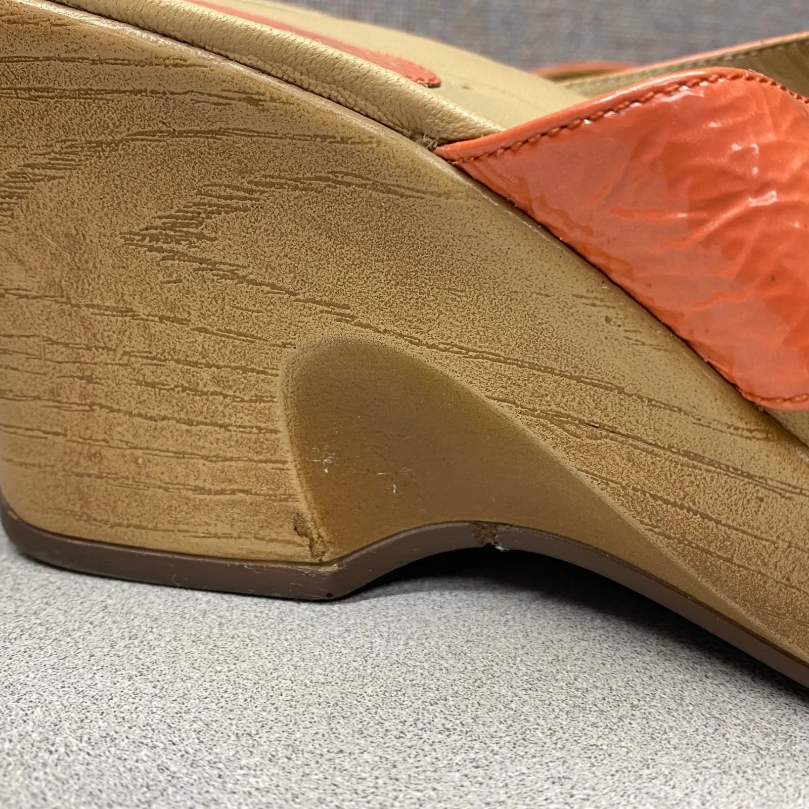 Dansko Women Orange Gingham Wedge Platform Sandals Slip On Size 38 Summer Casual - Image 4