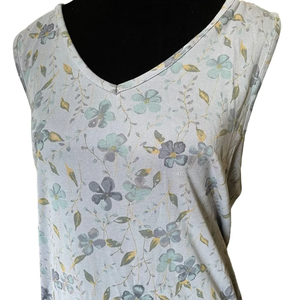 Laura Scott Vintage Steele Blue Boho Hippie Witchy Cottagecore Floral Maxi Dress - Image 2