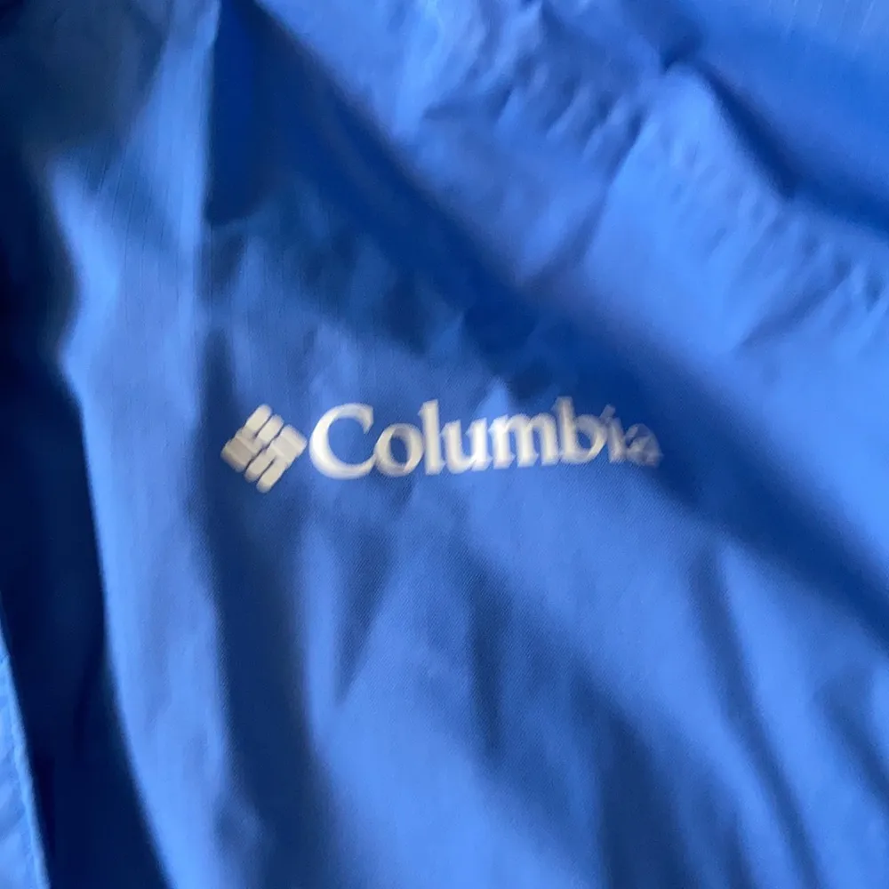 Columbia Omnitech Waterproof Blue Rain Jacket Women’s Size Extra Small XS EUC - Image 2