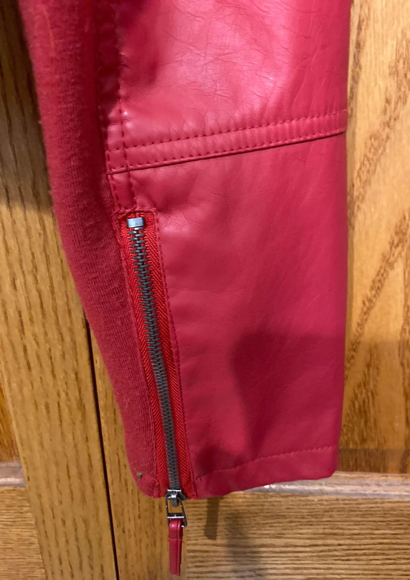 TJ Maxx Red Faux Leather Jacket - Image 3
