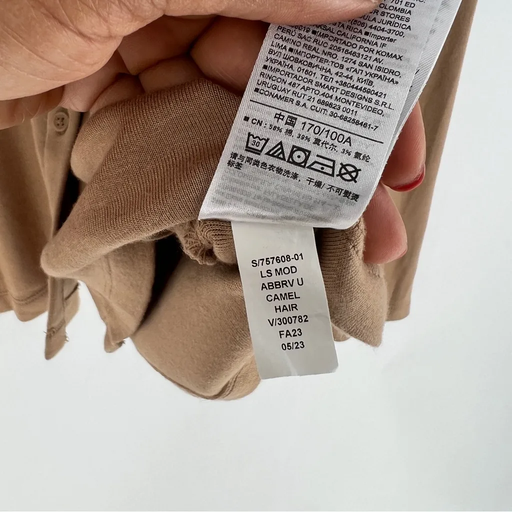 Gap Super Soft Modal Blend Modern Button Front Utility Shirt Long‎ Sleeve Tan - Image 10