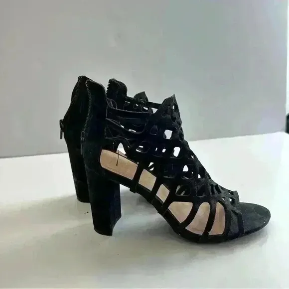 Material Girl Women’s Shoes Sandals Block‎ Heels Suede Black Size 6 - Image 3