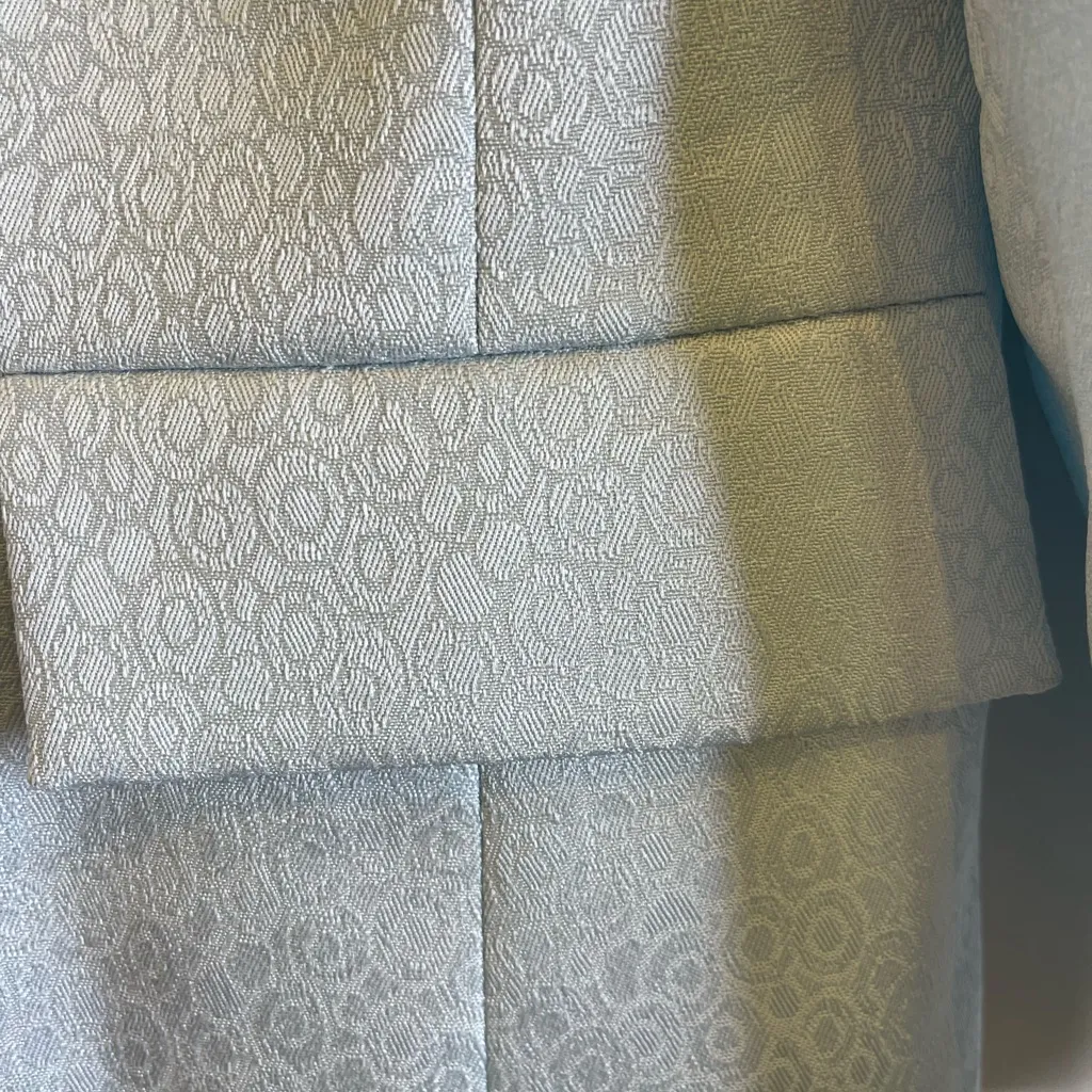 ✨ Vintage Y2K Le Suit Icy Blue Jacquard Blazer | Elegant Formal Career Jacket - Image 5