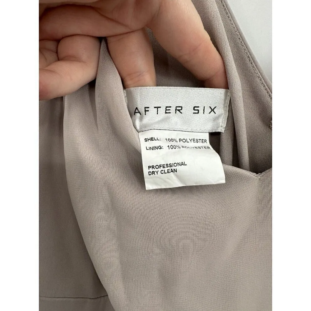 After Six‎ Bridesmaid Dress Women 12 Taupe Maxi Wedding Guest Elegant Has Flaws - Image 3