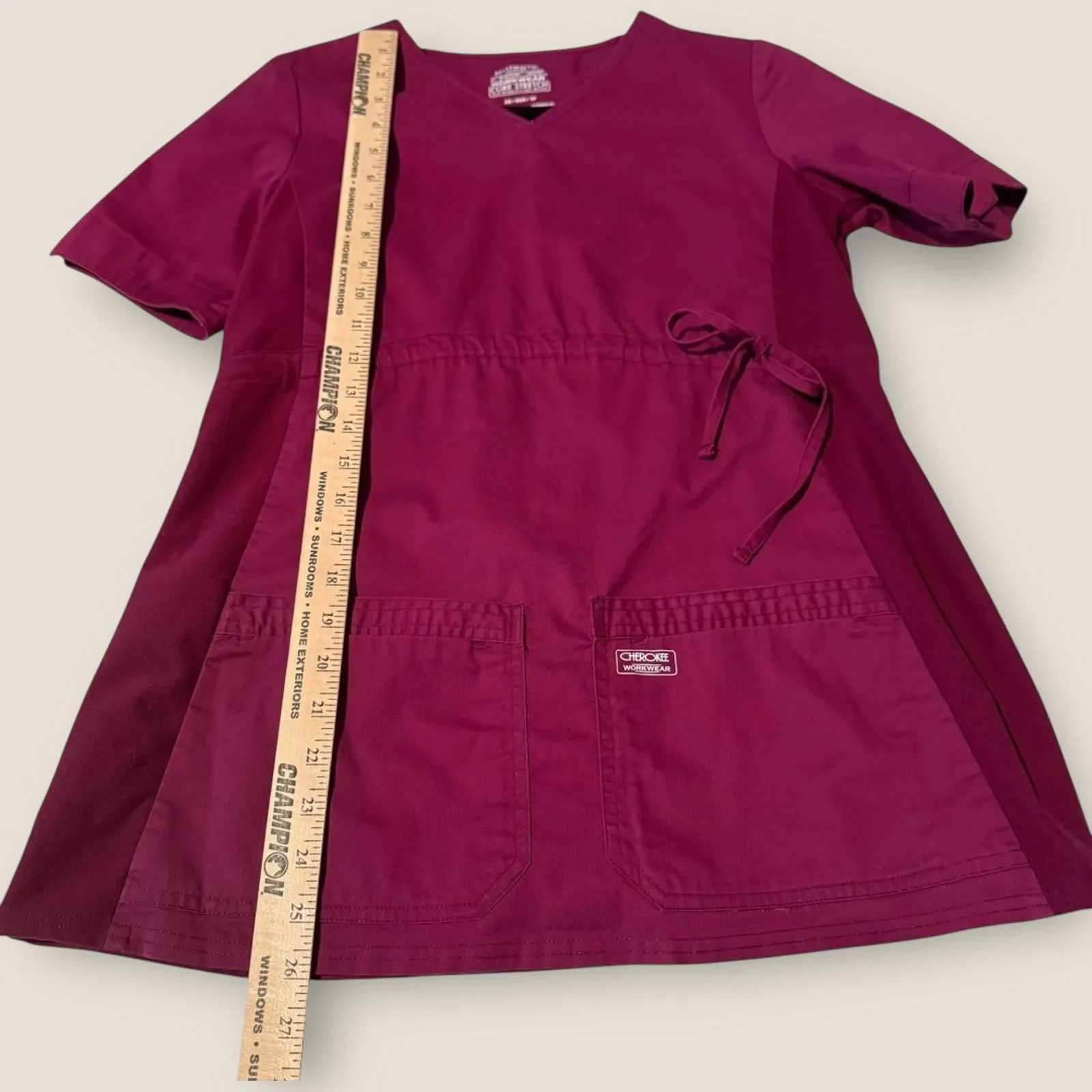 Cherokee Workwear Womens Maternity Medical Scrub Set Burgundy Nursing Healthcare - Image 7