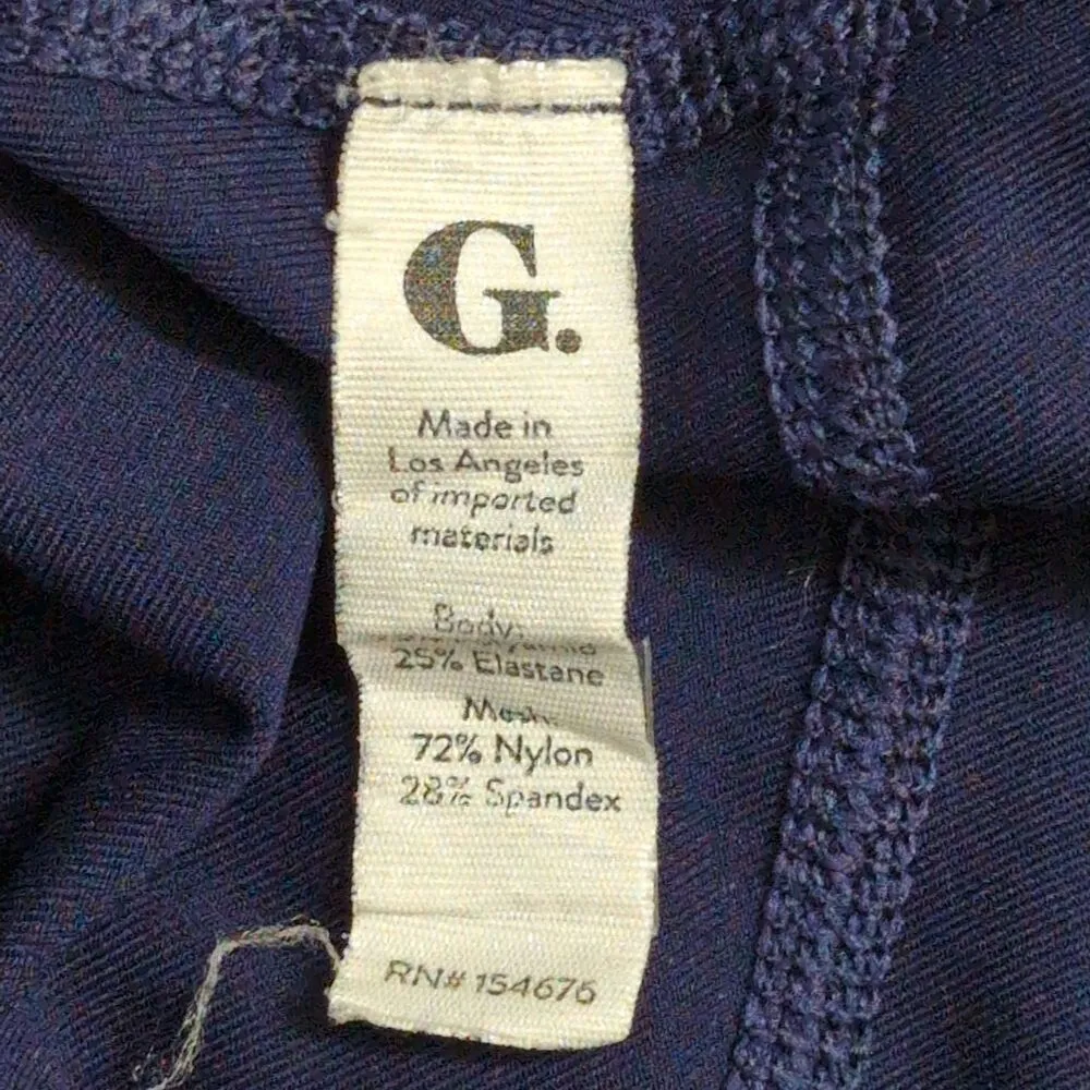 G Label Goop Navy Blue High Waist Stitching Detail Leggings Pants Size S - Image 5