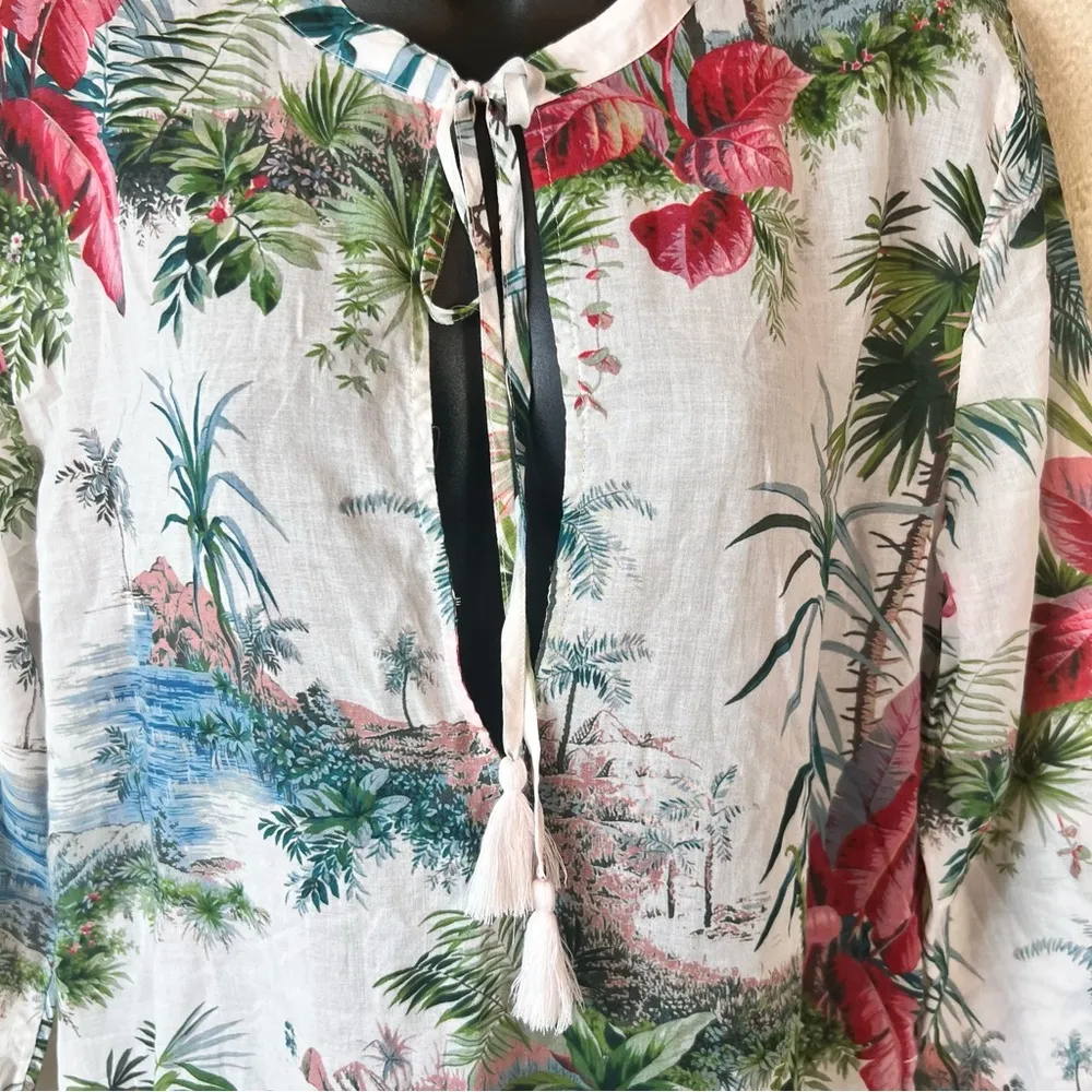 Pierre Frey X J Crew Tropical Floral Cover-Up Tunic Dress - Image 4