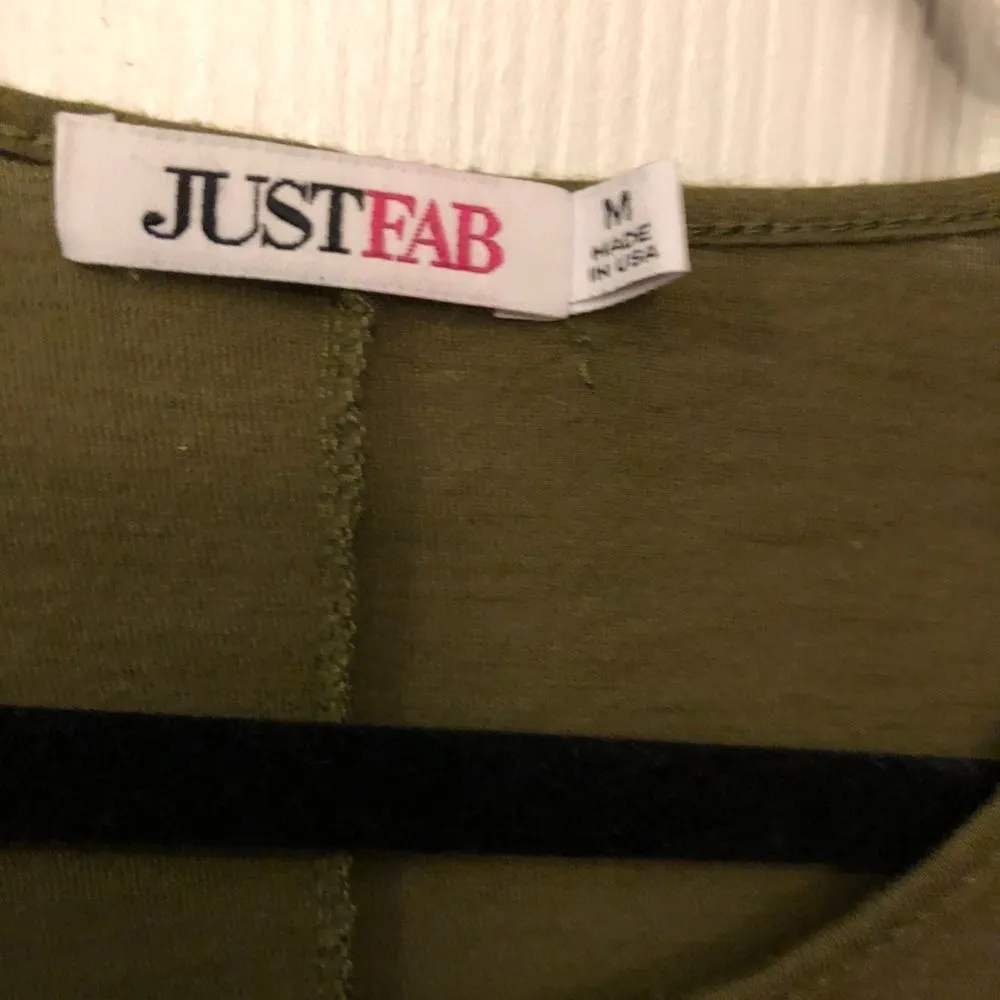 🦄 Just Fab Olive Green Ruffle Longsleeve - Image 2