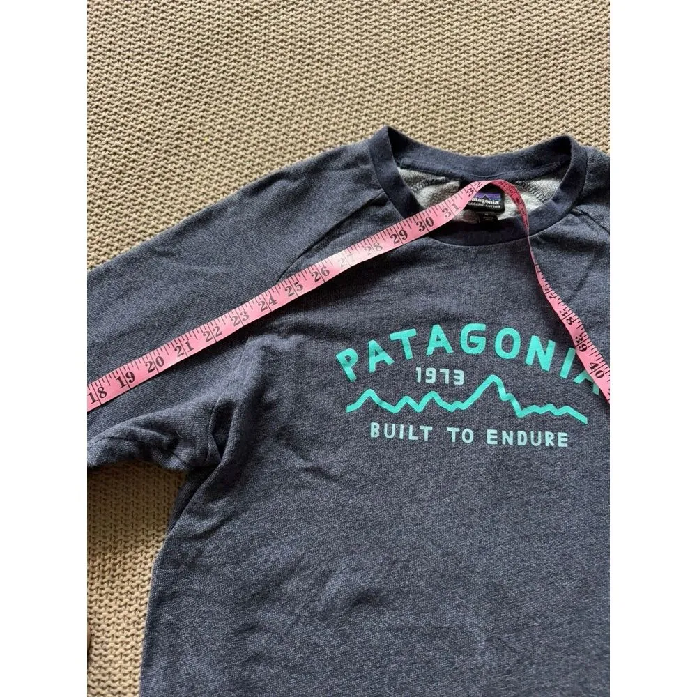 Patagonia Womens‎ Geologers Ahnya Crewneck Sweatshirt Blue Logo Sz M - Image 7