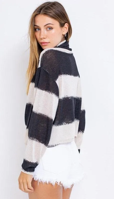 Oatmeal Black Stripe Sweater  - Image 4