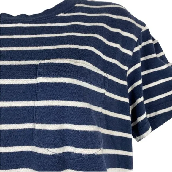 Madewell Blue & White Stripe Skater T-shirt Dress Sz S - Image 7