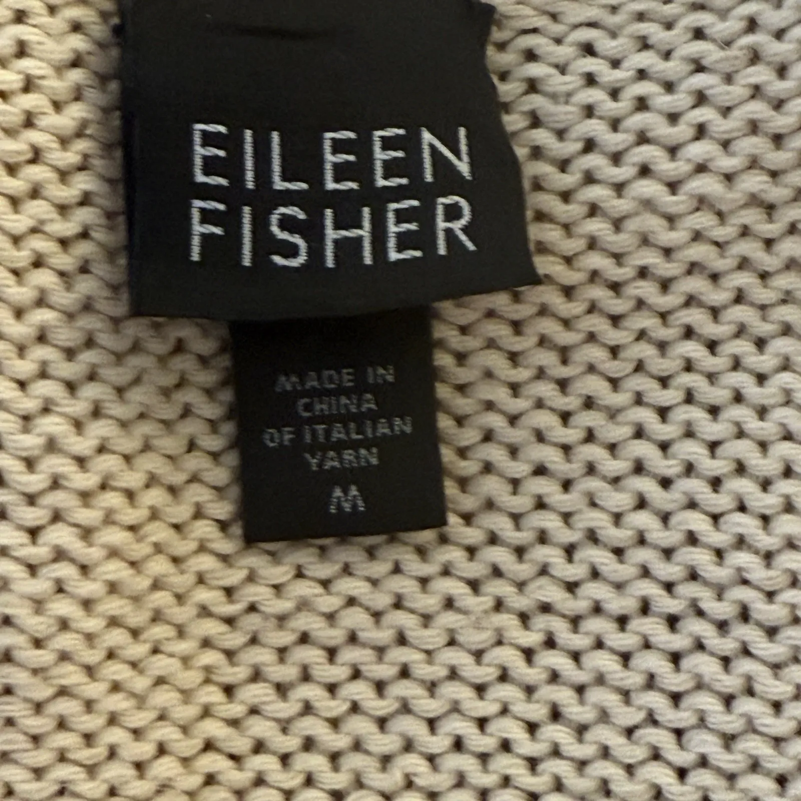 Eileen Fisher Beige Belted Cardigan Cotton Hemp Medium Quiet Luxury Minimalist - Image 5